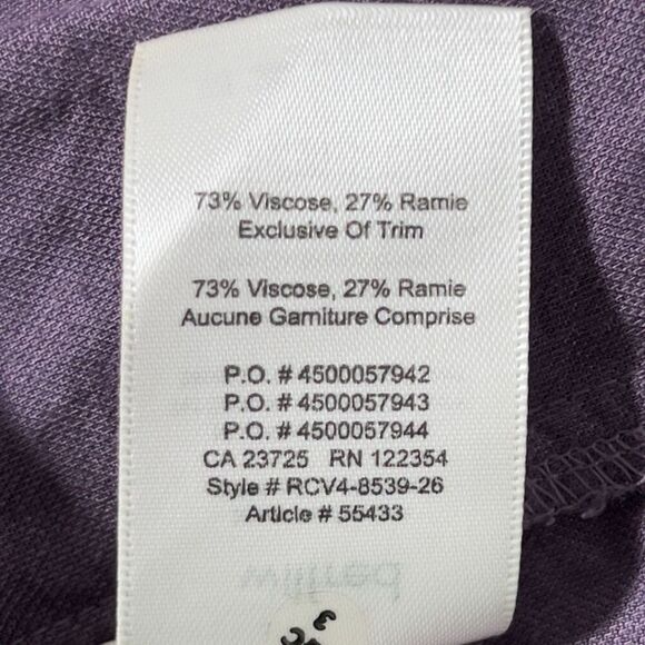 Wilfred Delphine Shift Mini Dress Womens XXS Purple Dolman Sleeve Lagenlook - Picture 7 of 11